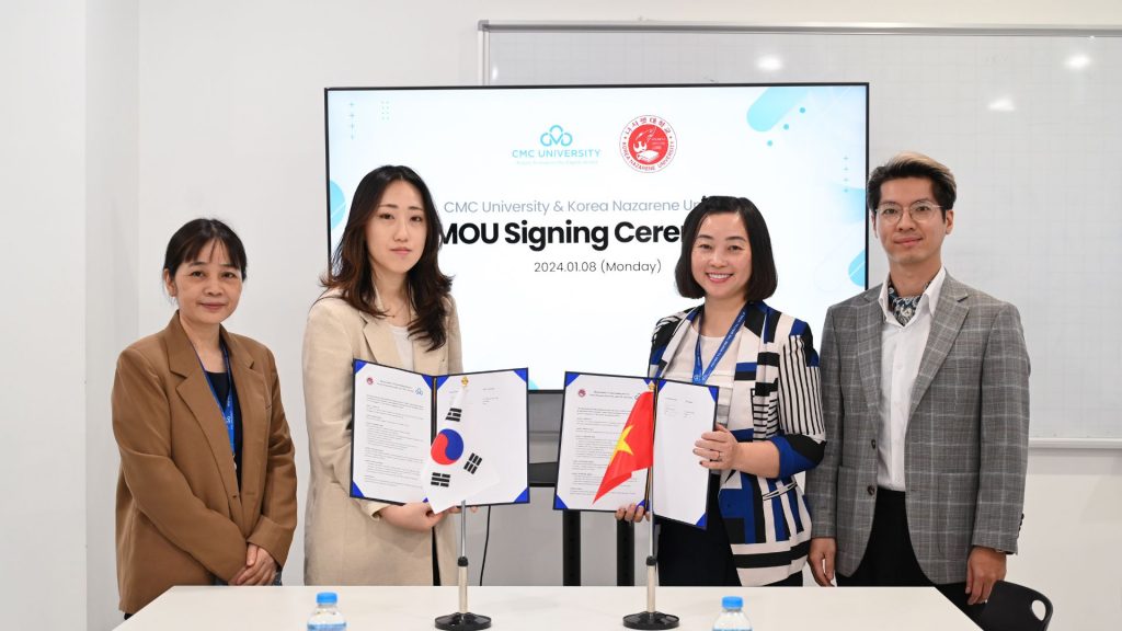 Công bố Biên bản ghi nhớ (MOU) giữa Trường Đại học CMC với Trường Đại học Korea Nazarene (Hàn Quốc)
