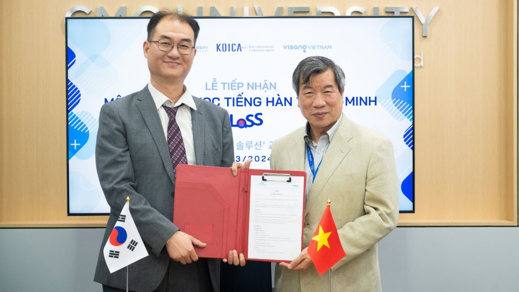 Trường Đại học CMC ký kết Biên bản ghi nhớ với Công ty Visang Việt Nam, tiếp nhận mô hình lớp học tiếng Hàn thông minh KLaSS