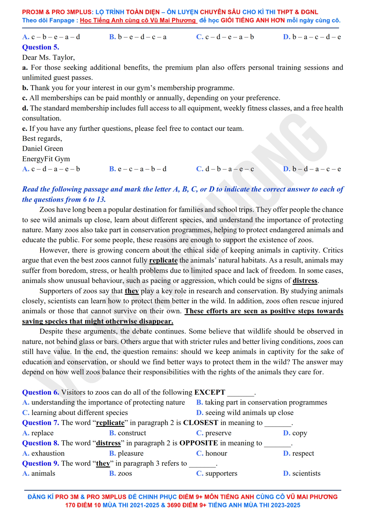Đề thi thử môn Tiếng Anh thi tốt nghiệp THPT Quốc Gia năm 2026