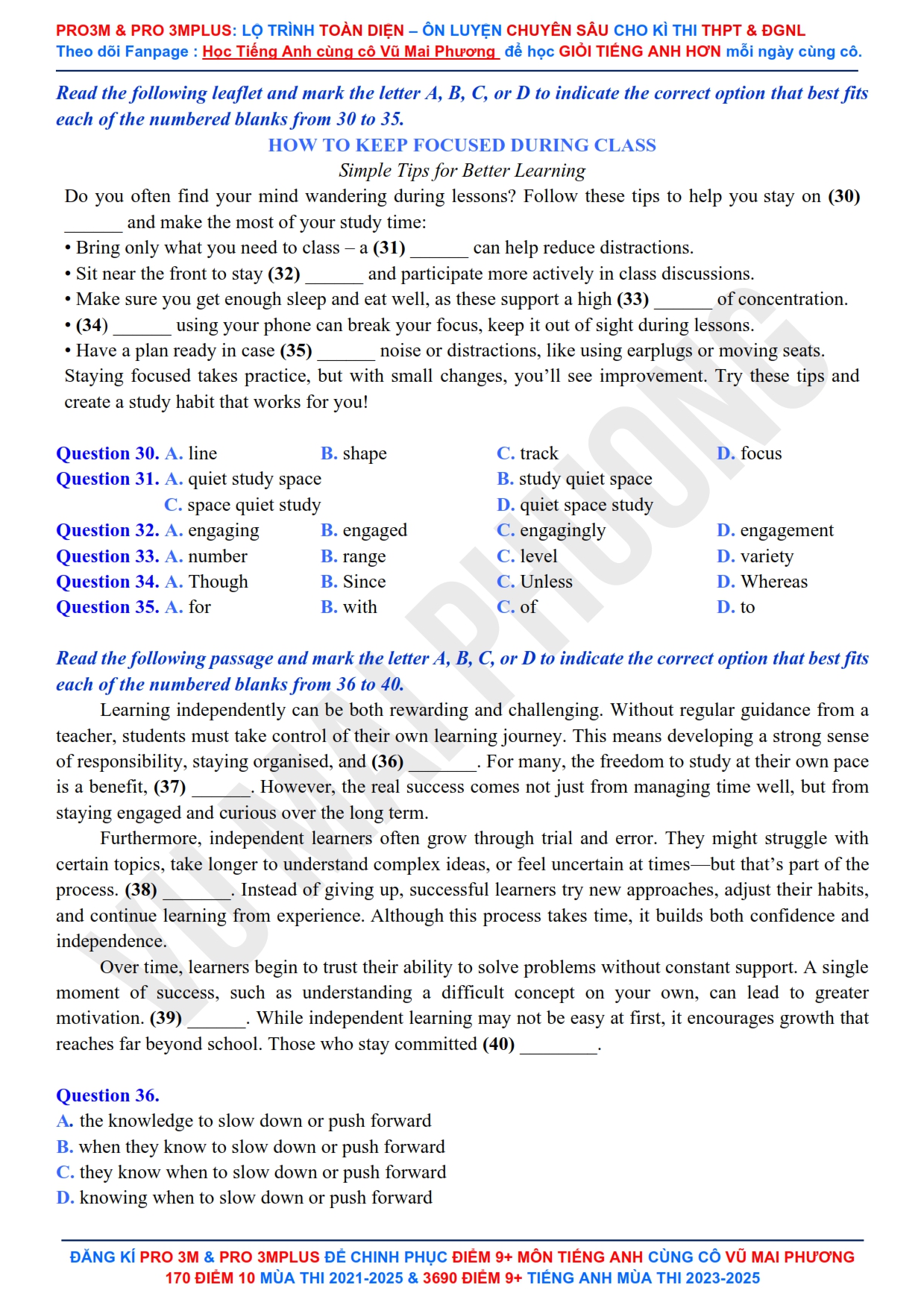 Đề thi thử môn Tiếng Anh thi tốt nghiệp THPT Quốc Gia năm 2026