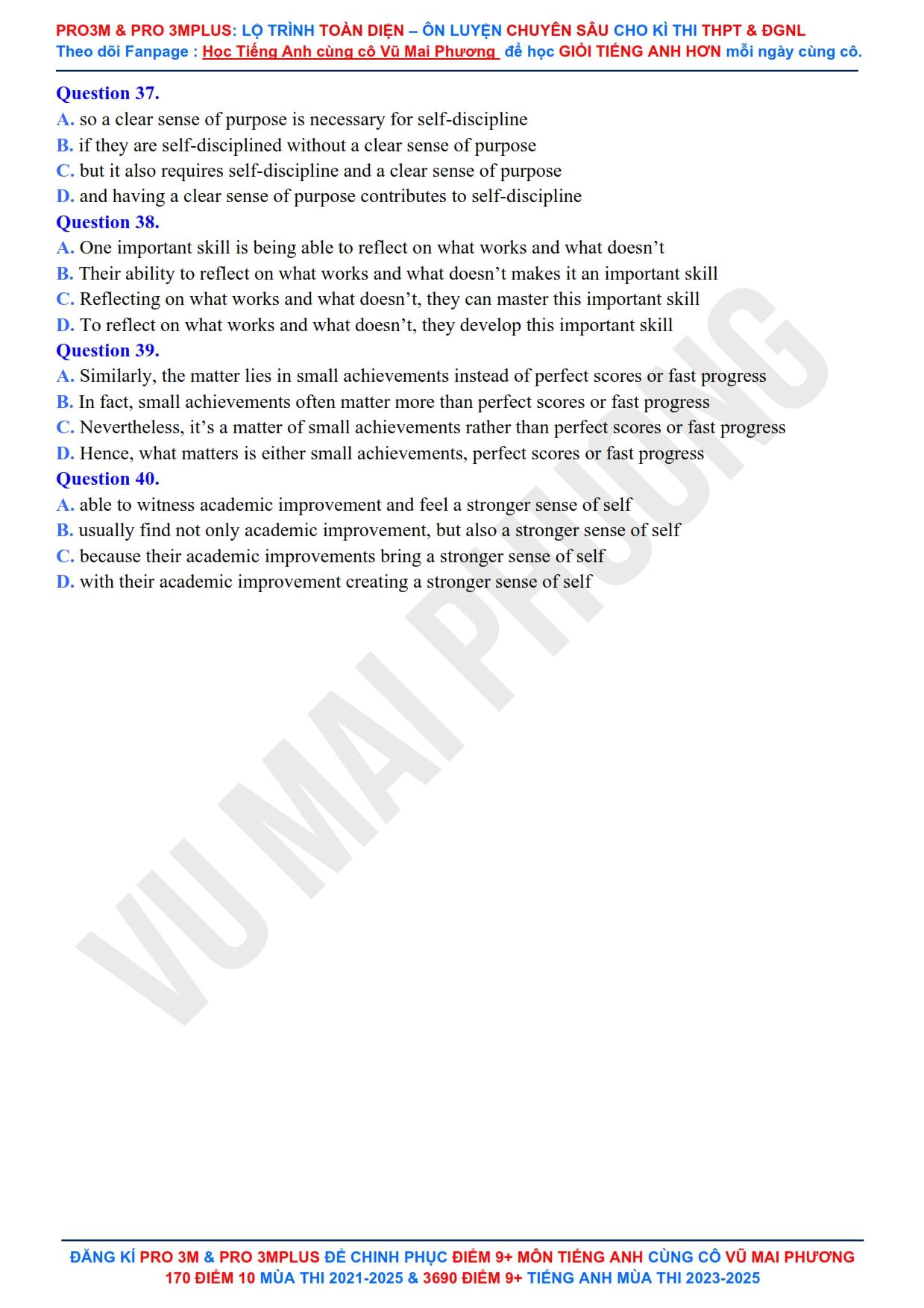 Đề thi thử môn Tiếng Anh thi tốt nghiệp THPT Quốc Gia năm 2026