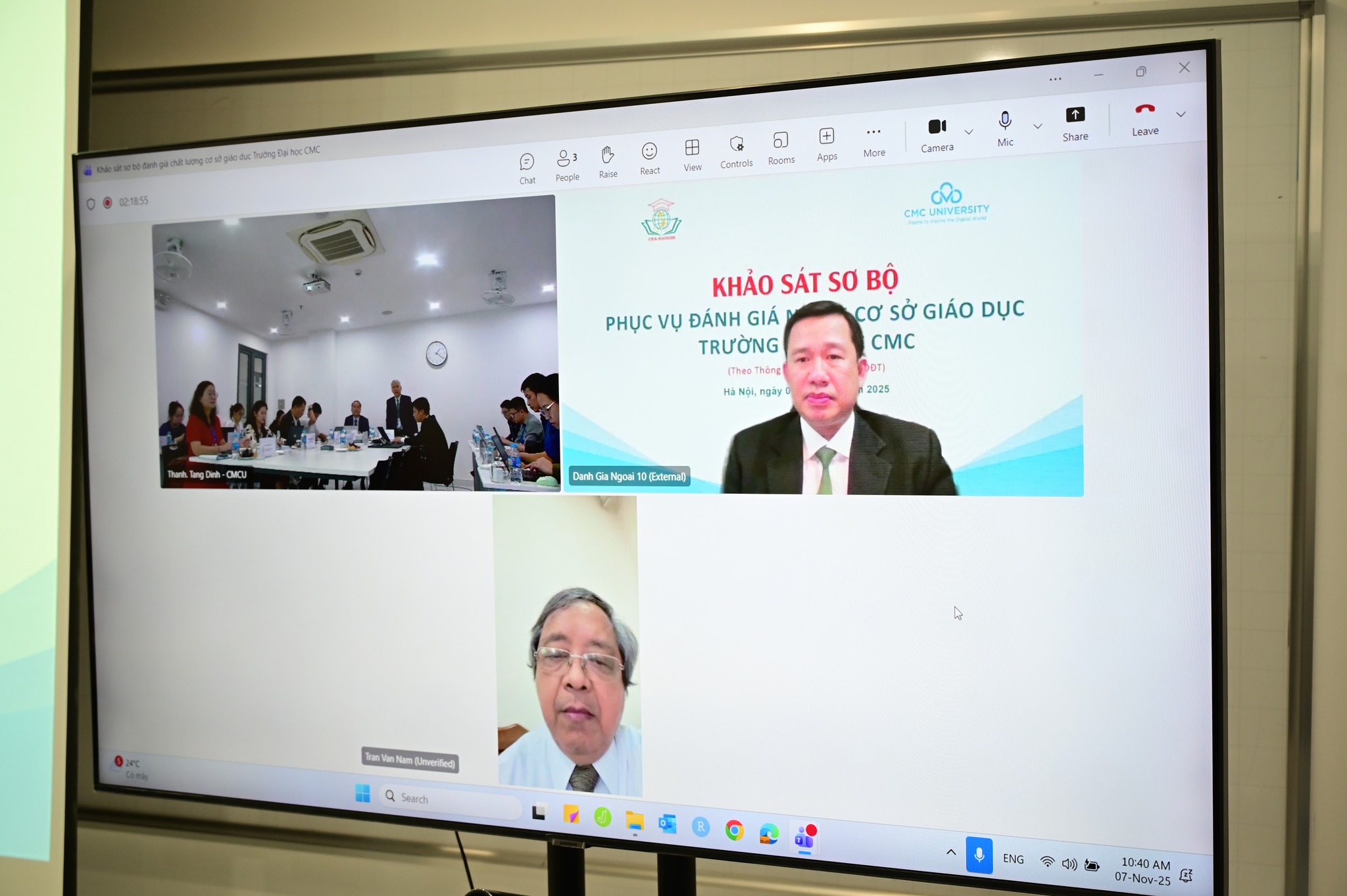 Trường Đại học CMC tiếp đón đoàn khảo sát sơ bộ từ Trung tâm Kiểm định chất lượng giáo dục Sài Gòn