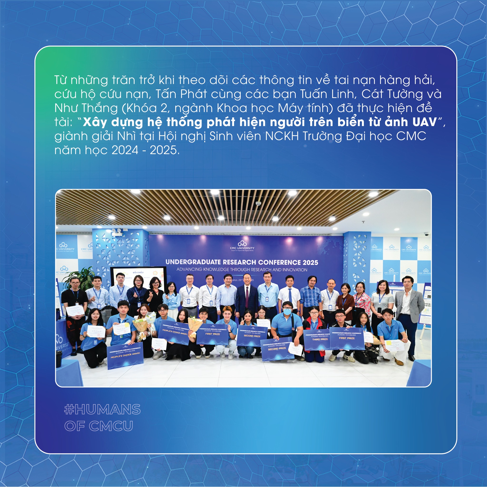 Humans of CMCU Sinh viên Trường Đại học CMC xây dựng hệ thống phát hiện người trên biển từ UAV, hỗ trợ cứu nạn thực tế